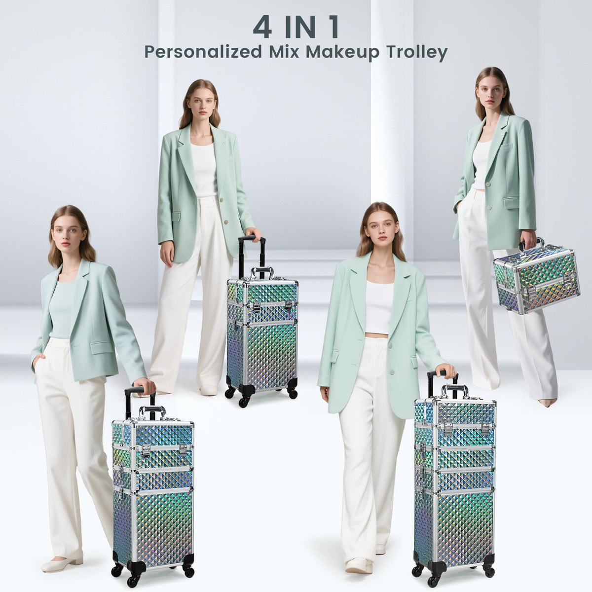 Stagiant watery blue travel case perfect for salons, events, and parties.