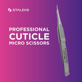 STALEKS PRO Expert 90 cuticle micro scissors in durable stainless steel for lasting performance.