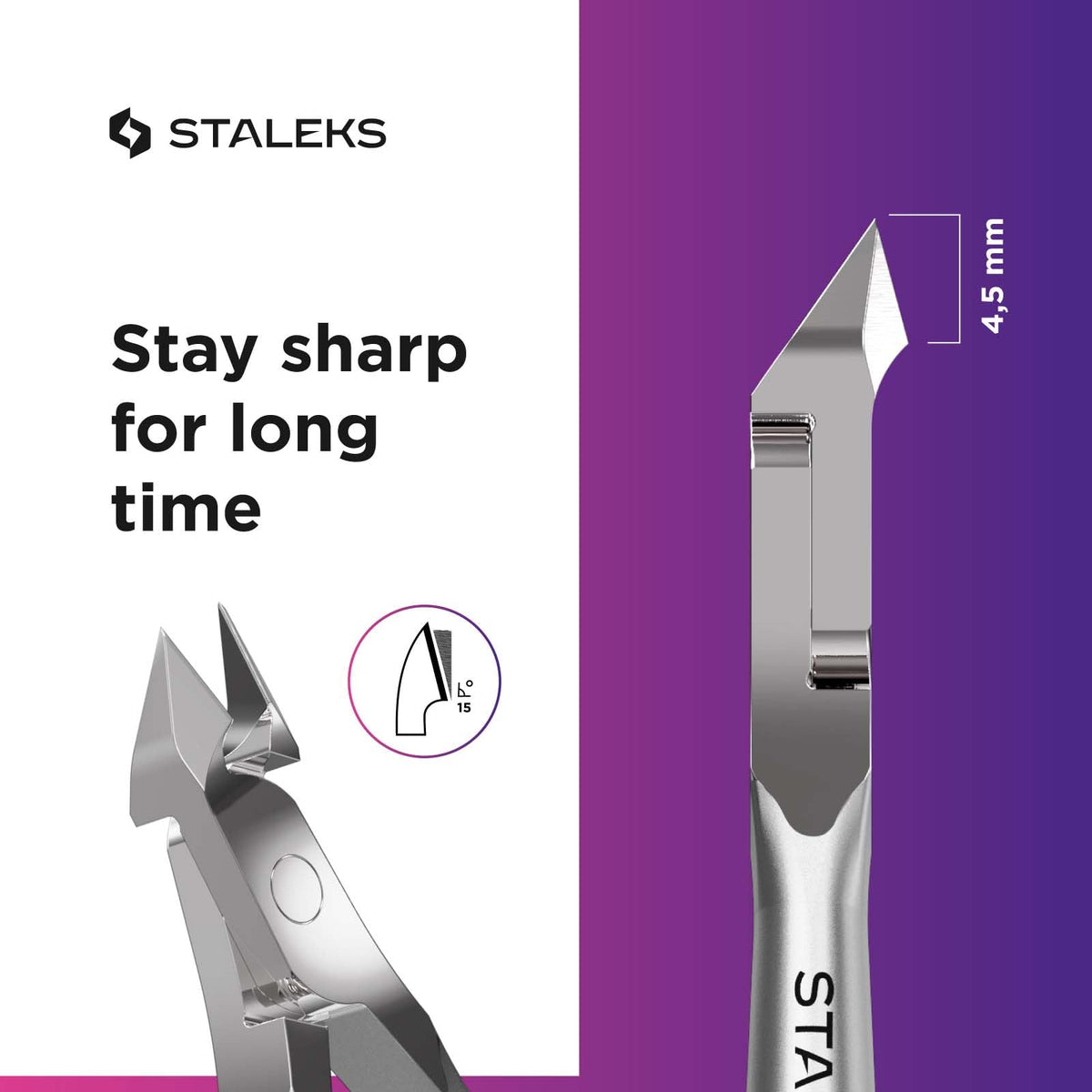 STALEKS PRO cuticle nippers SMART 10 double spring ensures smooth operation