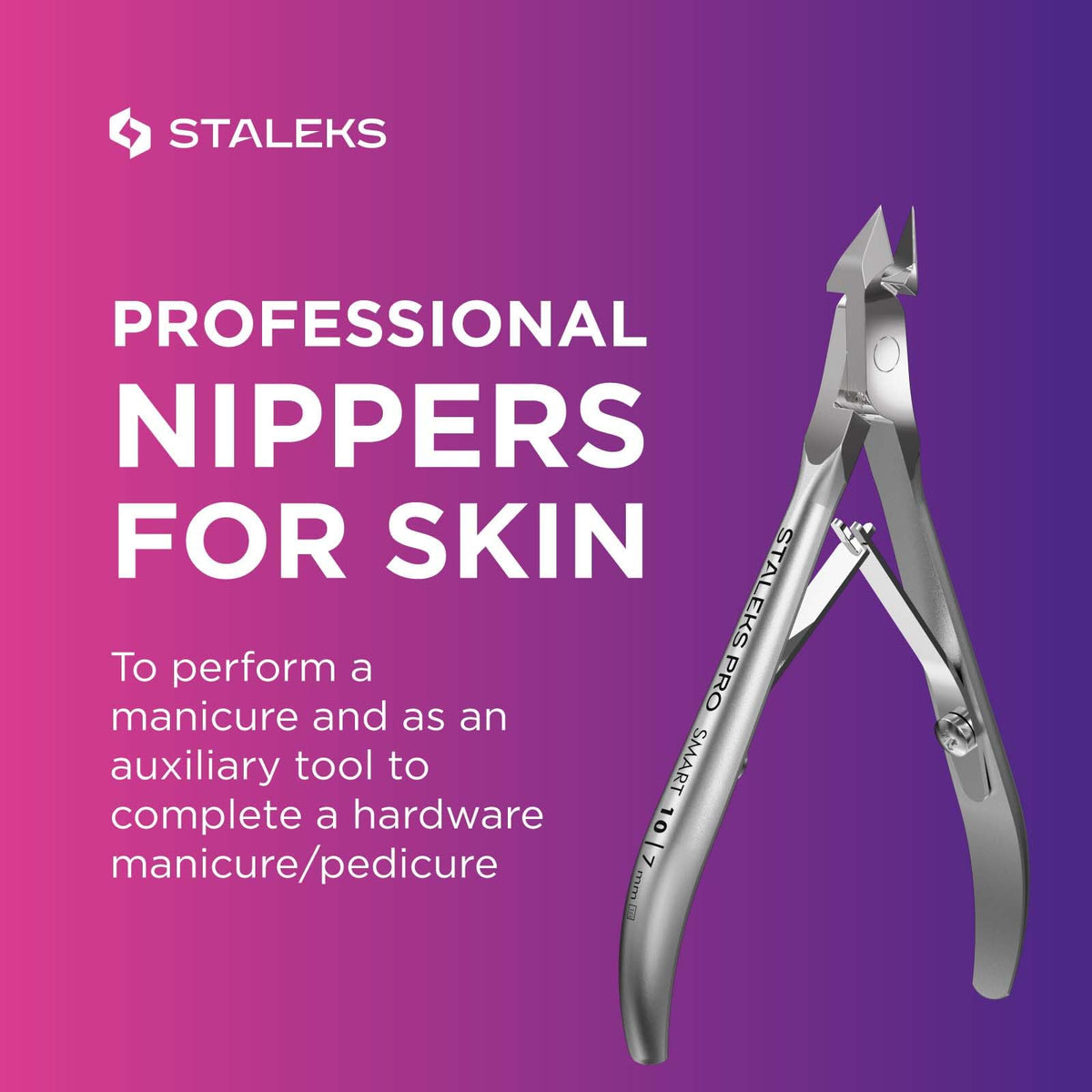 STALEKS PRO cuticle nippers SMART 10 7mm blade with heel for clean cuts