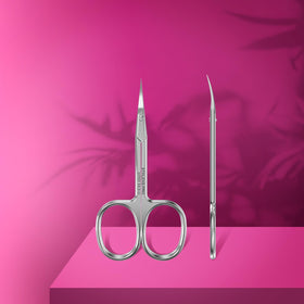 Close-up of narrow tapered blades for precise access to the cuticle.