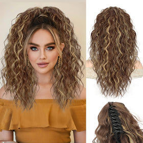 Stamped Glorious natural-looking synthetic hair for a confident style.