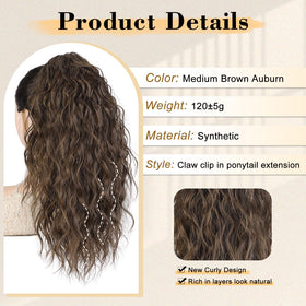 Stamped Glorious pony-tail offers a natural look with full volume for photos.