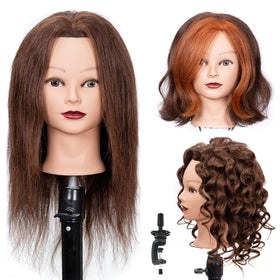 Stancia mannequin head with 100% human hair for realistic styling practice.