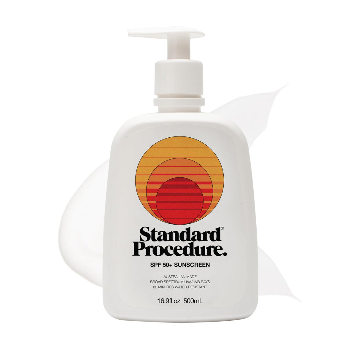 Standard Procedure SPF50 face and body bottle offering broad protection for daily use.