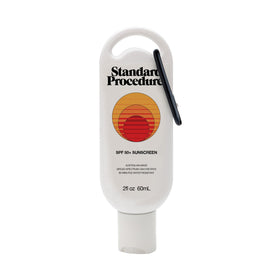 Standard Procedure SPF50 travel-size sunscreen bottle for on-the-go protection