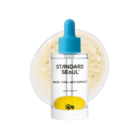 Standard Seoul Brightening Bouncy Boost Serum bottle glows for radiant skin