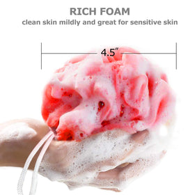 Star bath sponge comes in six colors for family-friendly organization.