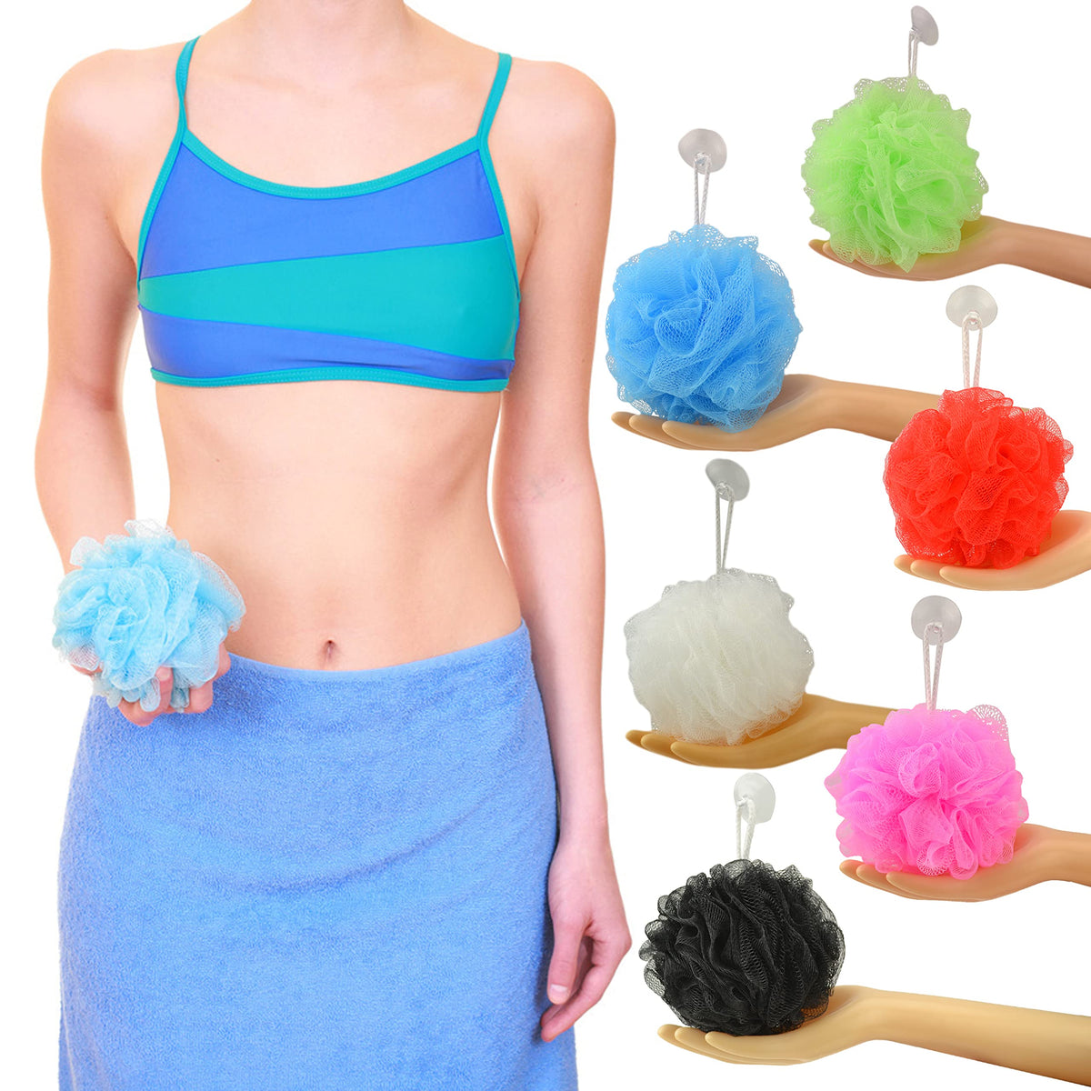 Star bath sponge six-pack with 6-inch diameter delivers rich lather and easy grip.