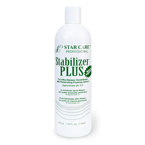 STAR CARE Stabilizer Plus bottle shows after-relaxer conditioning for smoother hair.