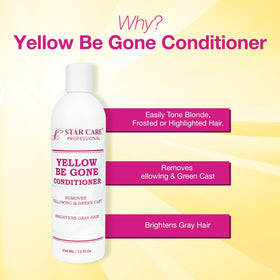 STAR CARE Yellow Be Gone label closeup highlights premium cool-tone formula