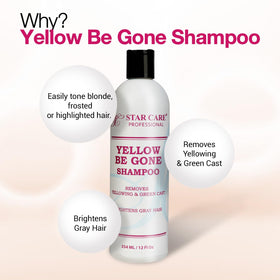 STAR CARE Yellow Be Gone Shampoo foamy lather correcting brassiness for cool tone