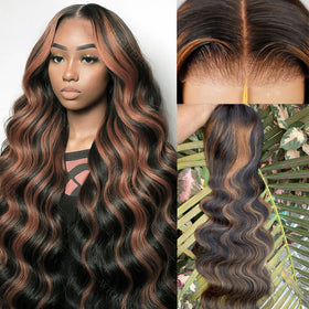 StarlightBelle Highlight 28-inch ombre lace front wig front view with natural parting