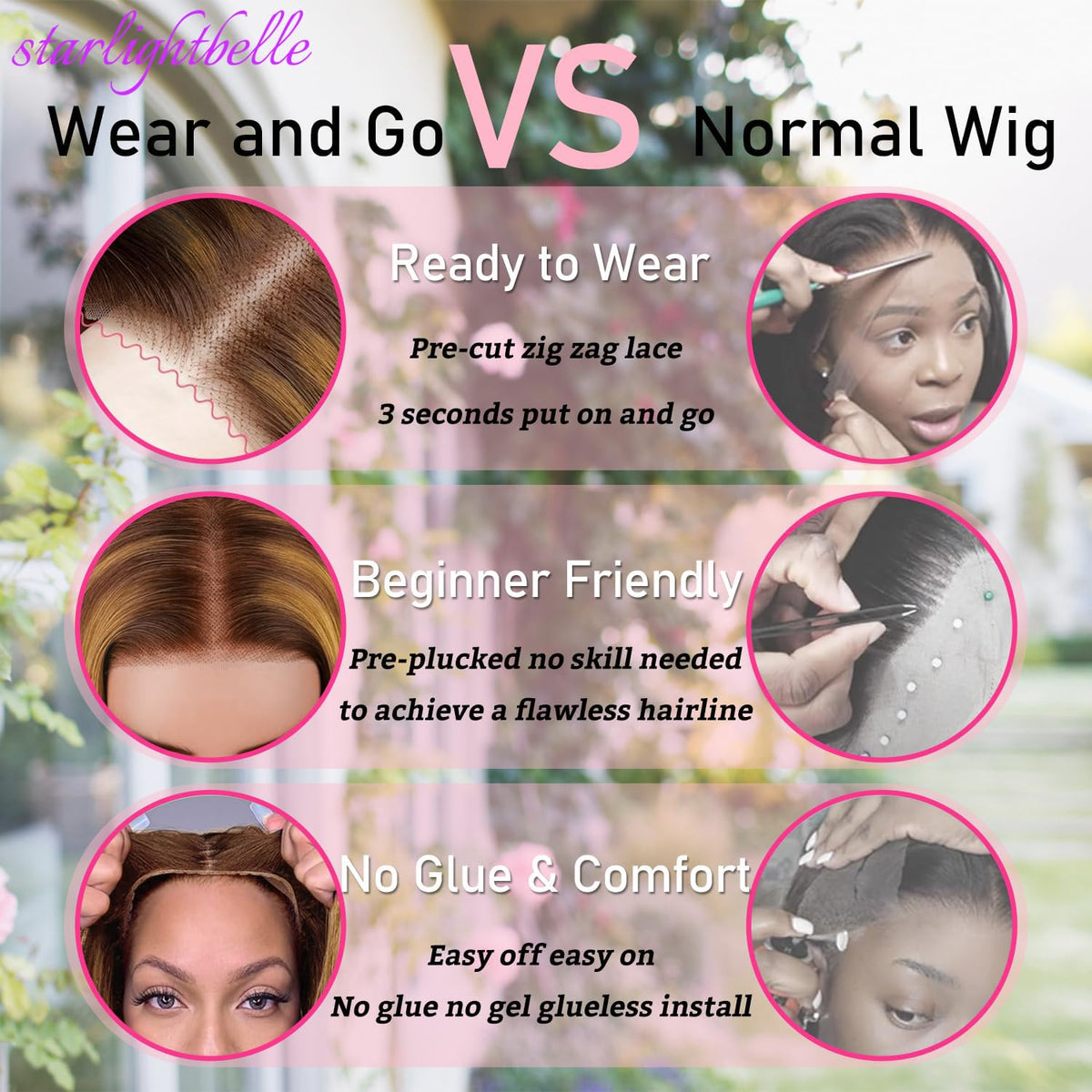 StarlightBelle Highlight 28-inch ombre wig packaging box and contents