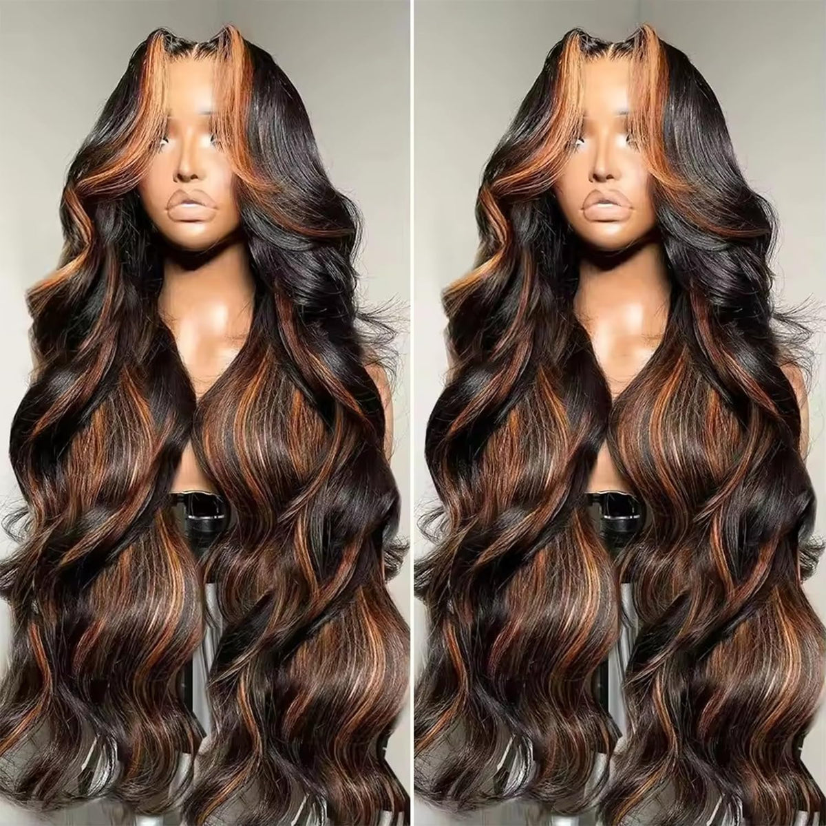 StarlightBelle Highlight 28-inch ombre wig T-part lace front detail