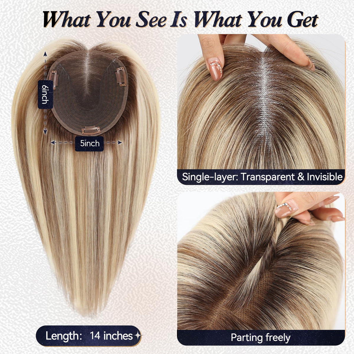 Starluck Blonde mixed brown roots color for seamless blend.
