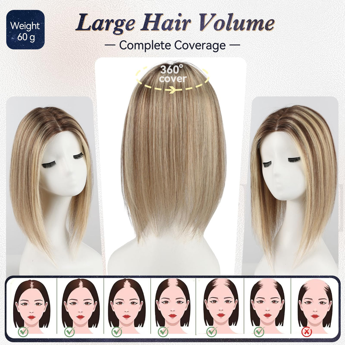 Starluck bangs 10-11 cm length visible
