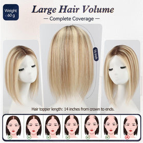 Starluck Lage SilkHug 14in 60g hair density supports natural fullness