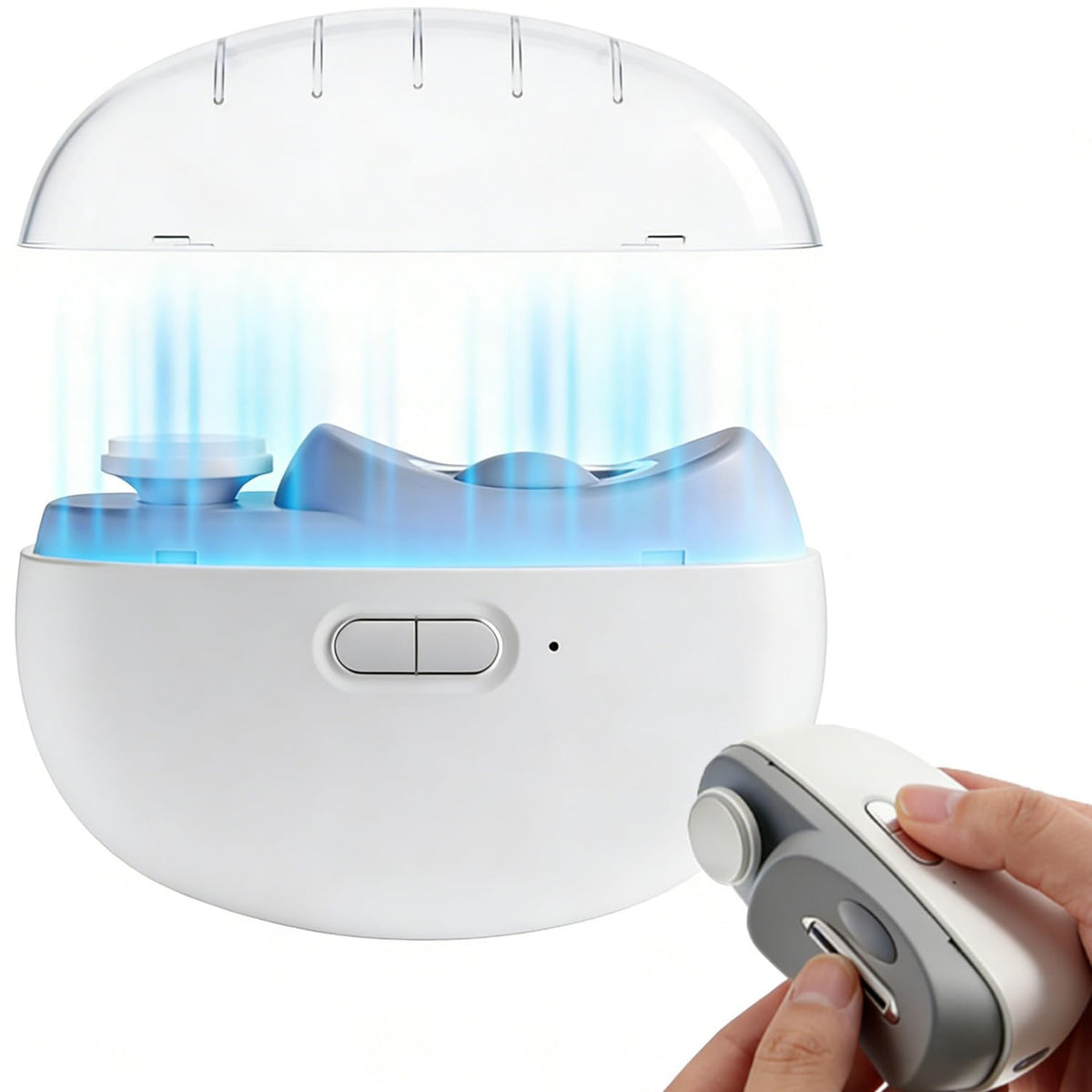 StarLume electric nail clipper front view shows precise trimming for all ages
