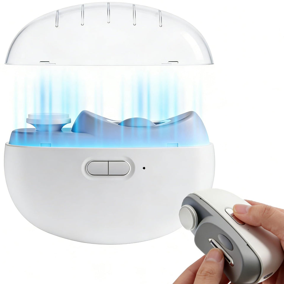 StarLume electric nail clipper front view shows precise trimming for all ages