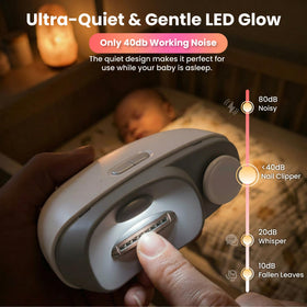 StarLume electric nail clipper operates quietly during nap time grooming
