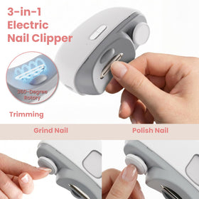 StarLume electric nail clipper side view highlights compact portable design for travel