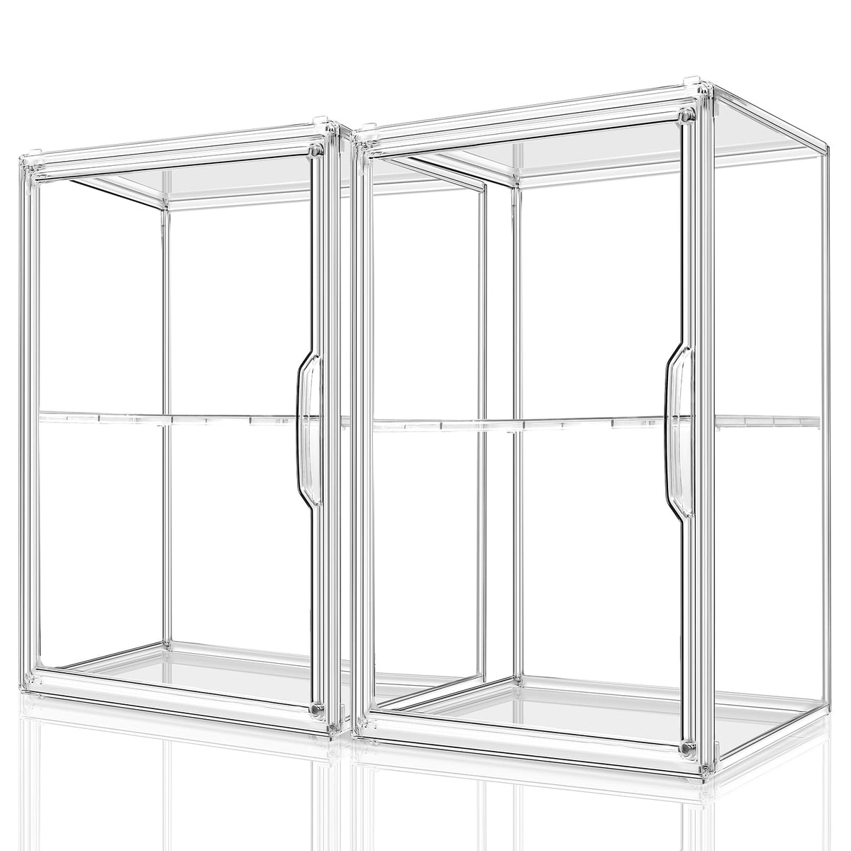 Starogegc makeup organizer 2-pack display case keeps vanity cosmetics organized and accessible.