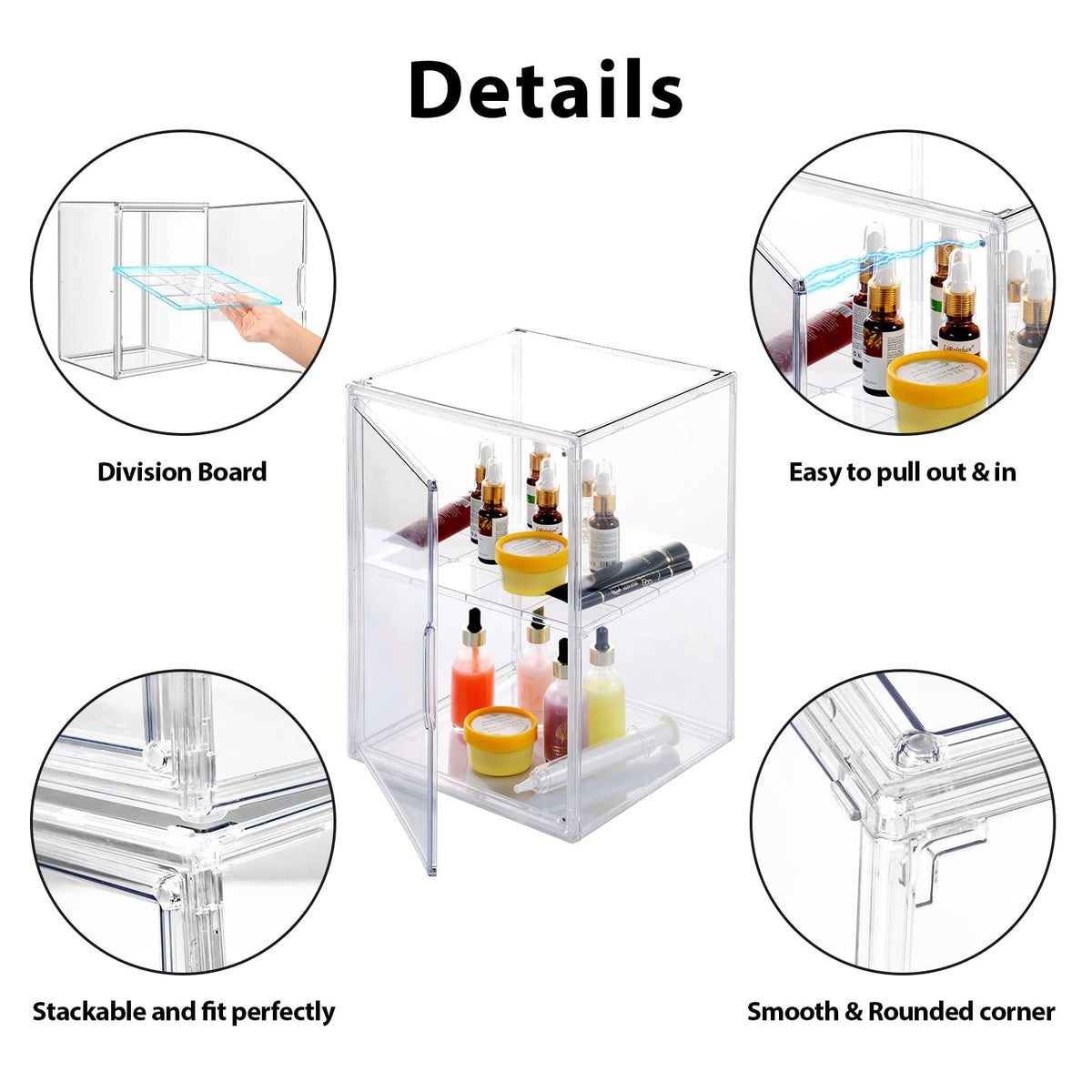 Starogegc stackable design saves space and organizes items vertically.