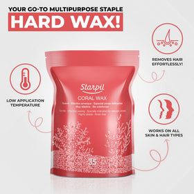 Starpil coral hard wax beads ideal for bikini-area smooth results.