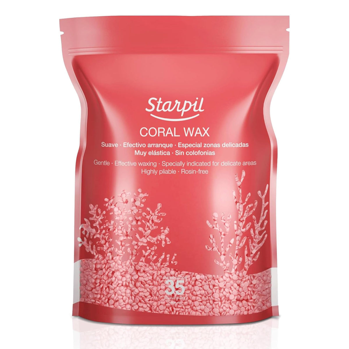 Starpil coral hard wax beads poured for a smooth wax session.