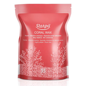 Starpil coral hard wax beads poured for a smooth wax session.