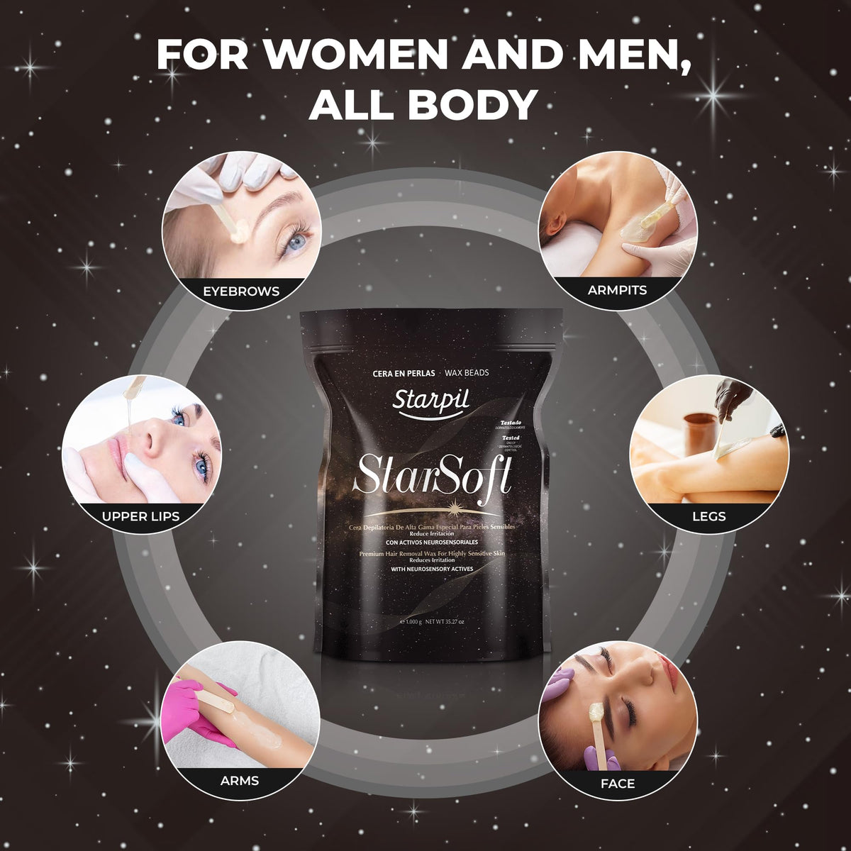 Starpil hypersensitive skin beads close-up for rash-free waxing