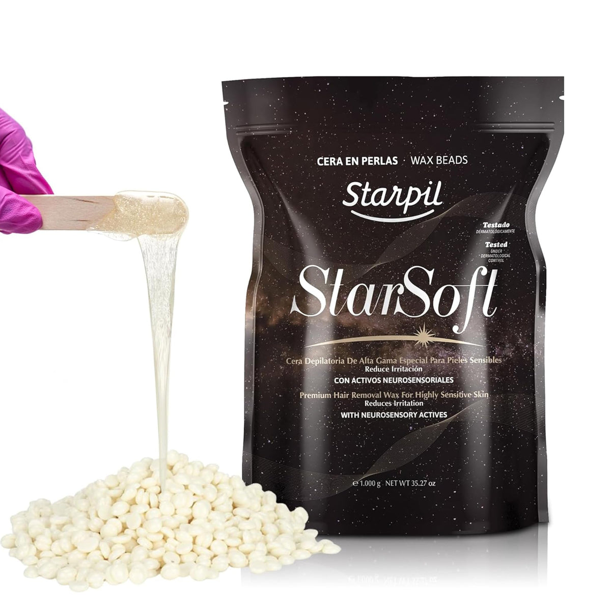 StarSoft wax beads pack by Starpil for gentle professional waxing