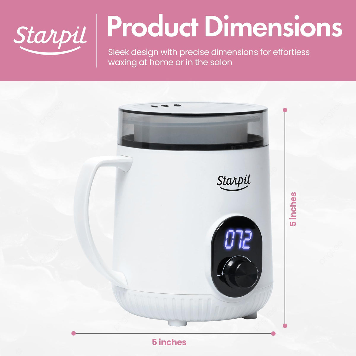 Starpil Wax Warmer compact design fits on a vanity or travel kit.