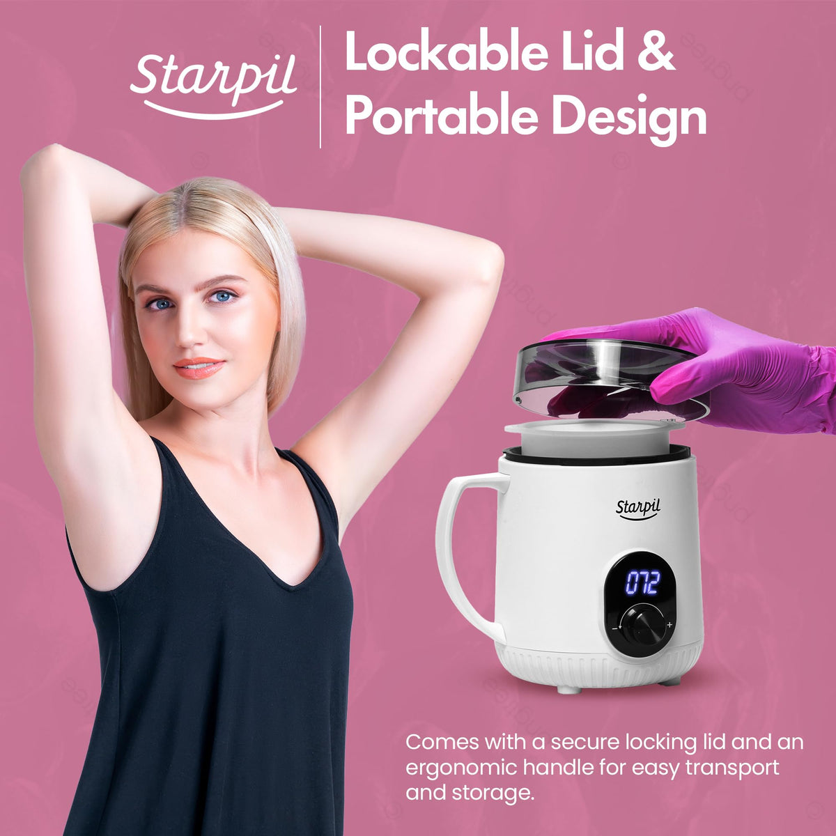 Starpil Wax Warmer temperature dial enables customizable wax consistency.