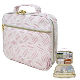 StarPlus2 medium travel pill bottle organizer in pink keeps bottles neatly in place on the go