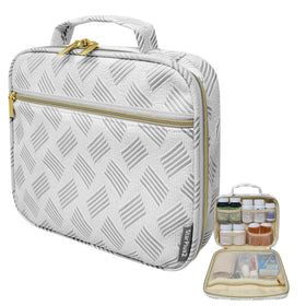 StarPlus2 medium travel pill bottle organizer with four wide pockets for easy access.