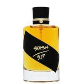 Stash by Sarah Jessica Parker front bottle on display, long-lasting woody fragrance for daily wear