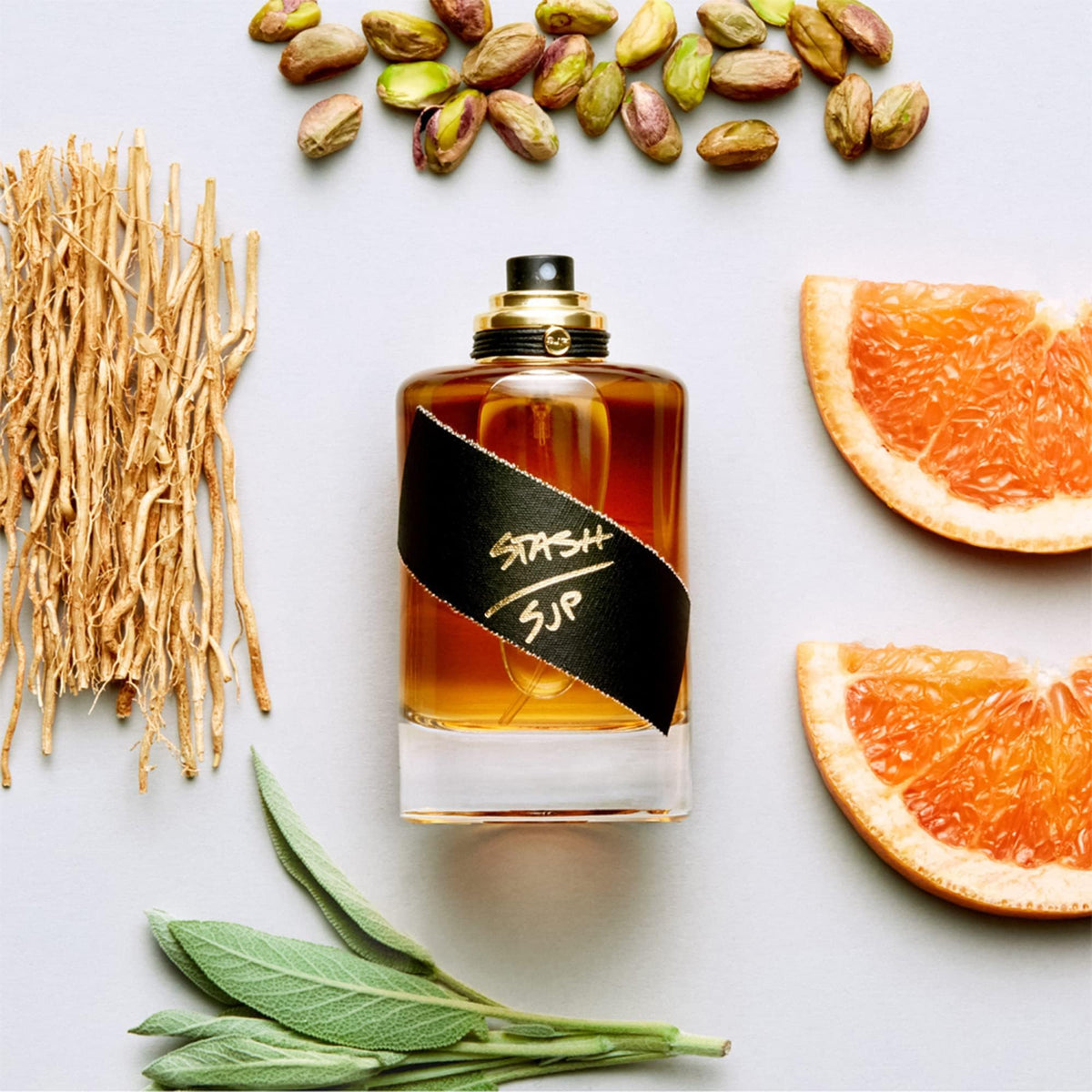 Stash by Sarah Jessica Parker side bottle; versatile scent for day-to-evening transitions