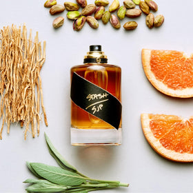 Stash by Sarah Jessica Parker side bottle; versatile scent for day-to-evening transitions