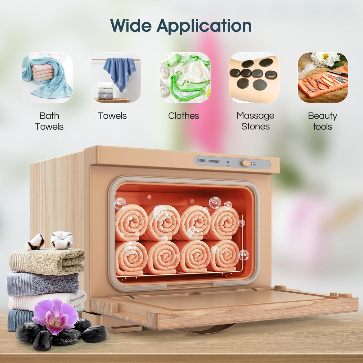 StateRiver towel warmer cabinet control panel for simple operation and temperature control.