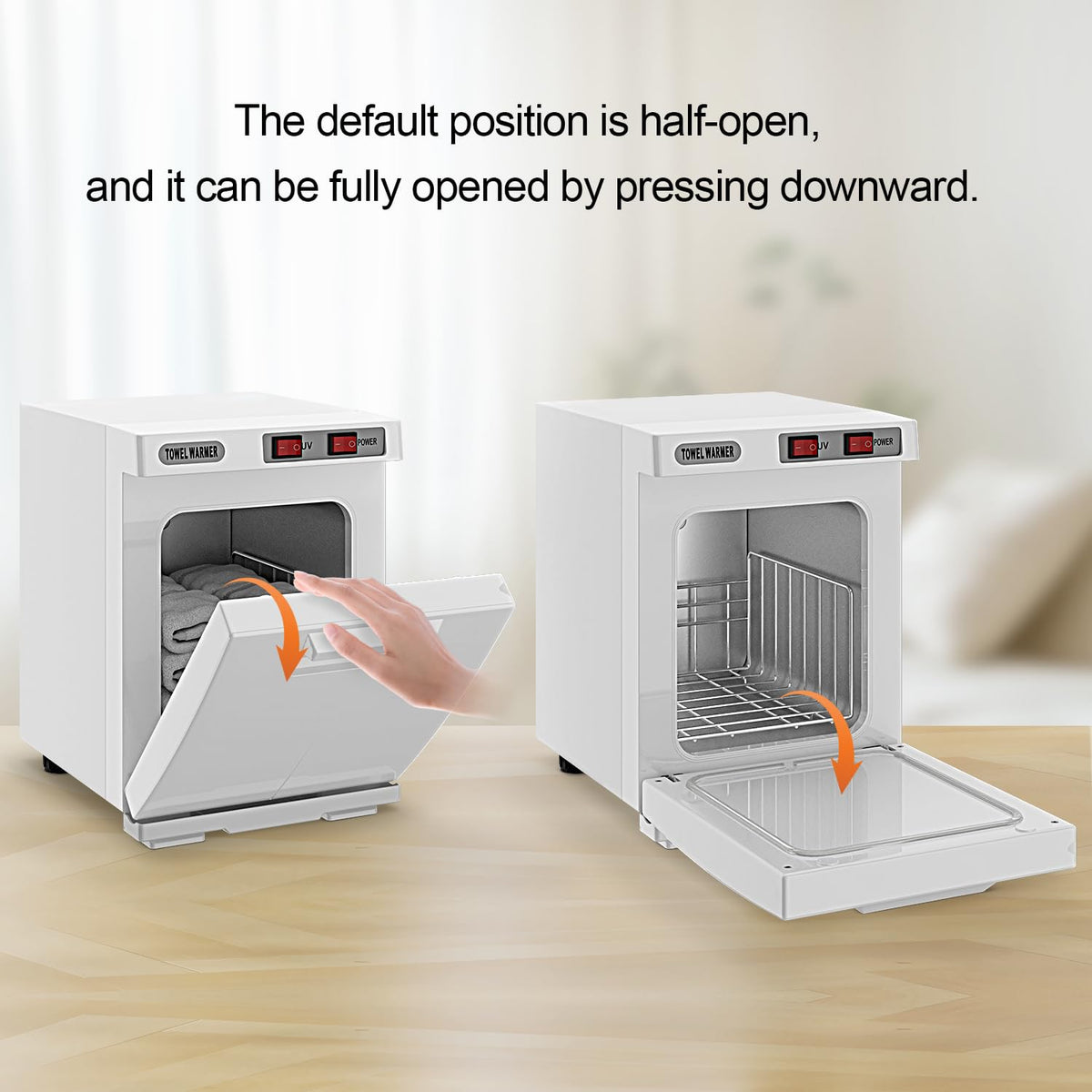StateRiver towel warmer cabinet showcases multi-use design for towels and grooming tools.