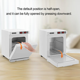 StateRiver towel warmer cabinet showcases multi-use design for towels and grooming tools.