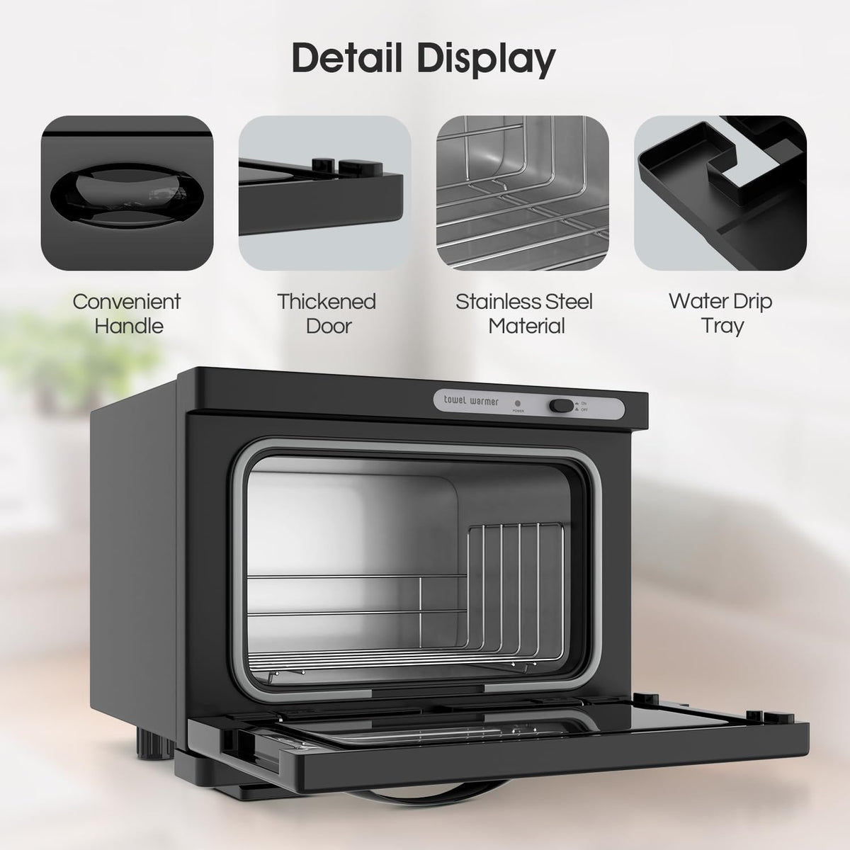 StateRiver towel warmer plug cord reaches outlets without clutter