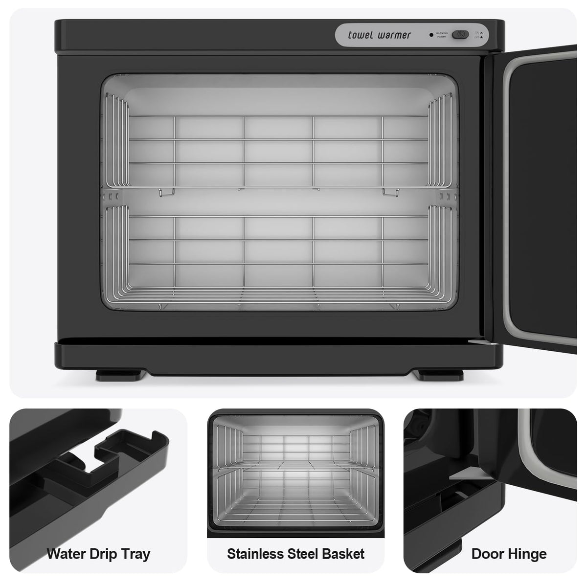 StateRiver towel warmer cabinet temperature control reaches 175°F for consistent warmth