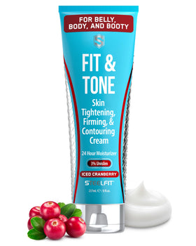SteelFit Firming Body Lotion bottle with Iced Cranberry scent and hydration