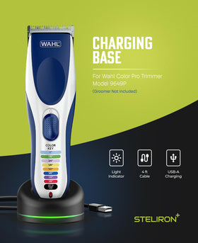 Steliron Wahl 9649P charging dock back view showing compact design for small spaces