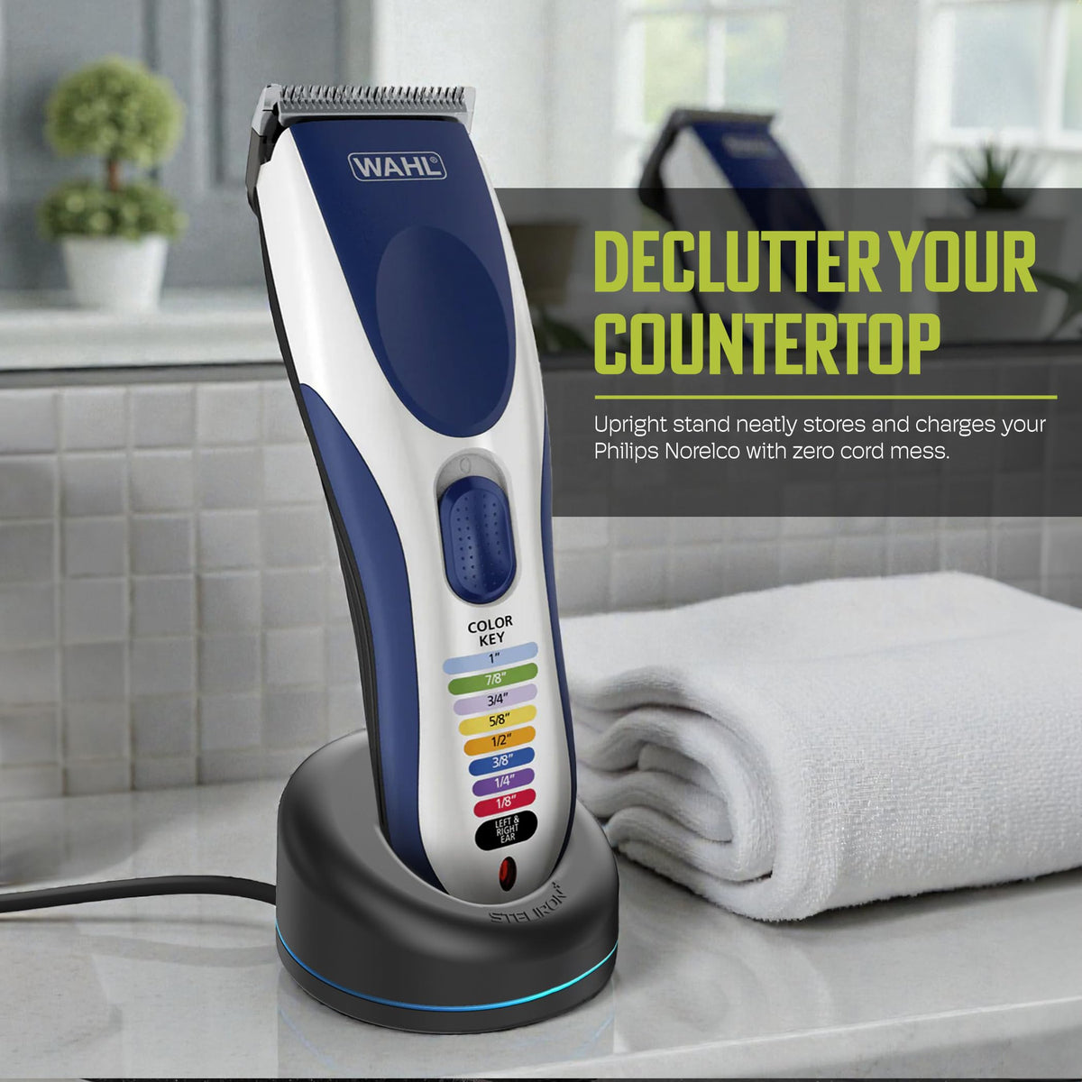 LED indicator on Steliron 9649P charging dock provides quick status at a glance