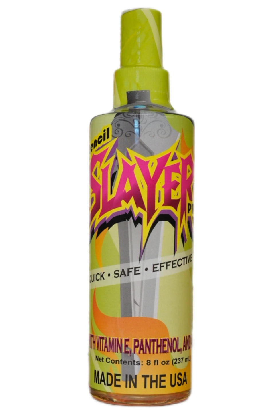 Stencil Slayer Pro 8oz bottle ready for fast stencil removal during sessions.