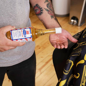 Gentle massage of Stephan's Bay Rum After Shave to help tone the skin